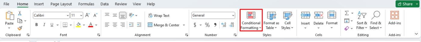 Conditional Formatting