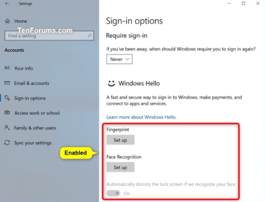How do I Set Up and Use Windows Hello Facial Recognition in Windows 10 ...