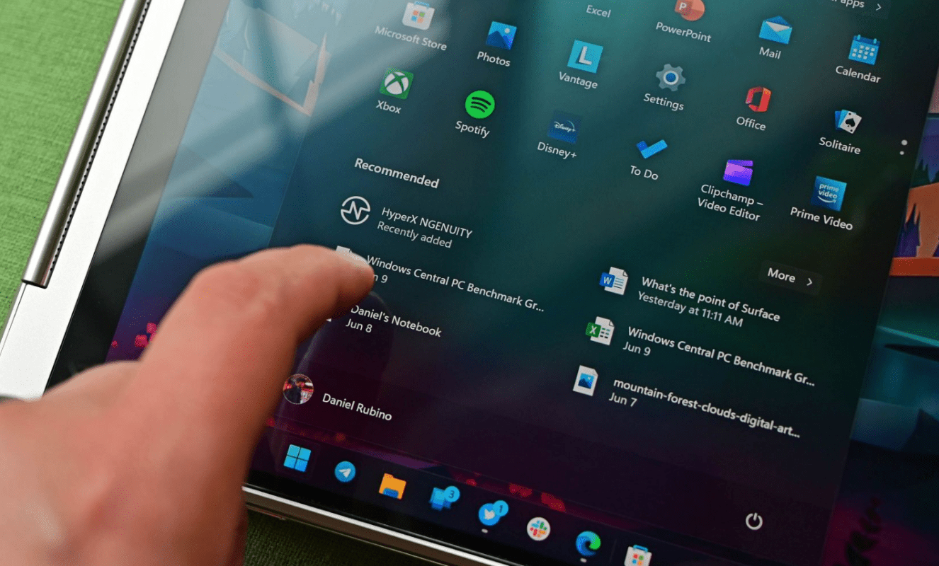 Windows 11 touch screen