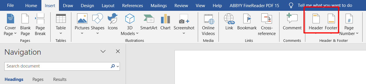 Insert Header and Footer - Microsoft Word 2021 
