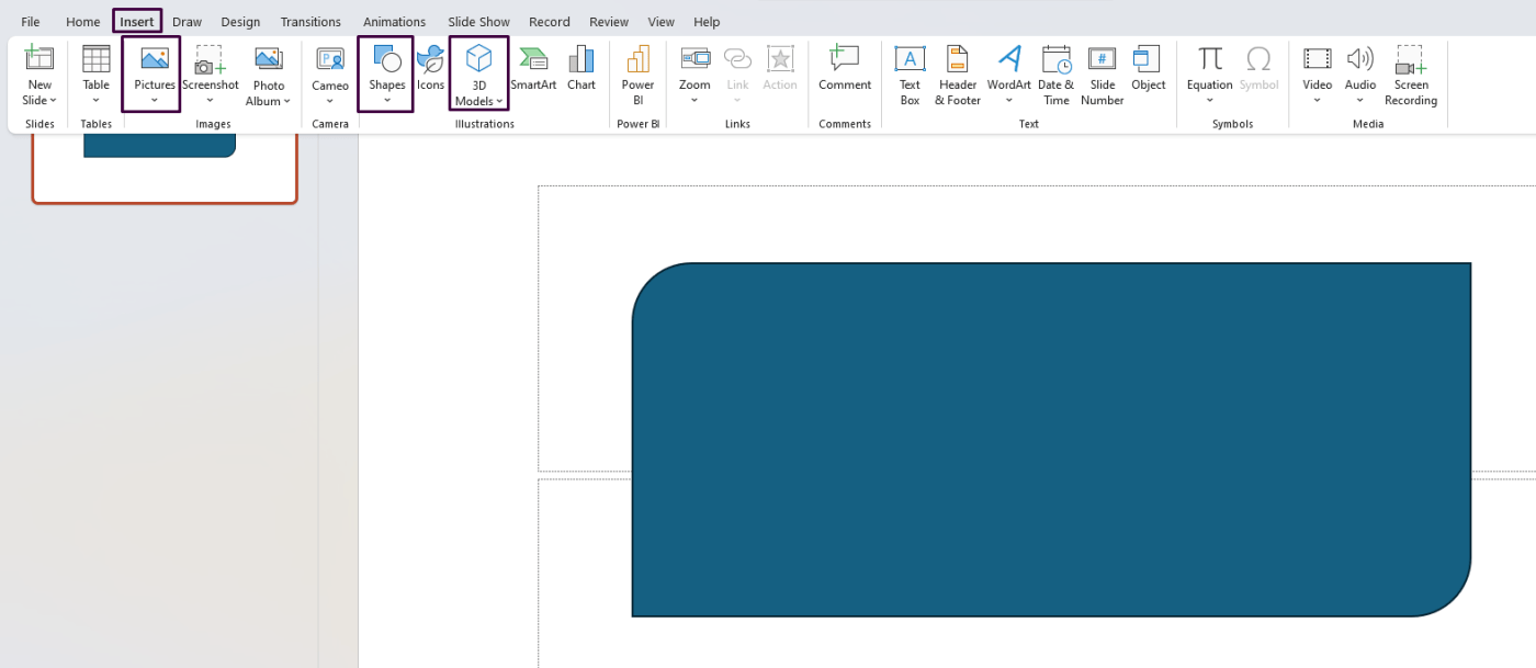 Inserting an Object in PowerPoint