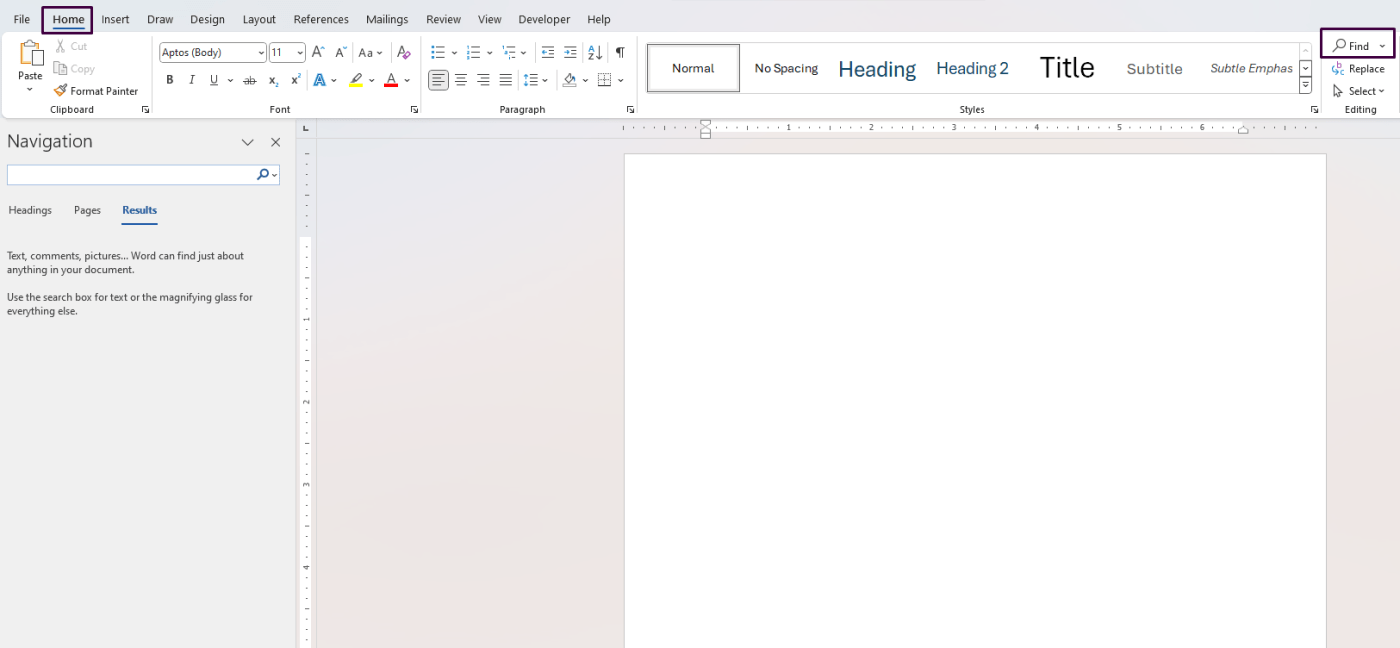 Full Text Search in Word