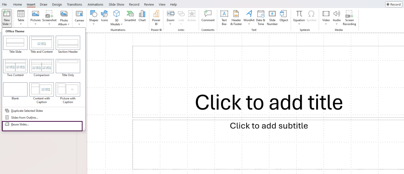 Slide Library for Reuse in PowerPoint