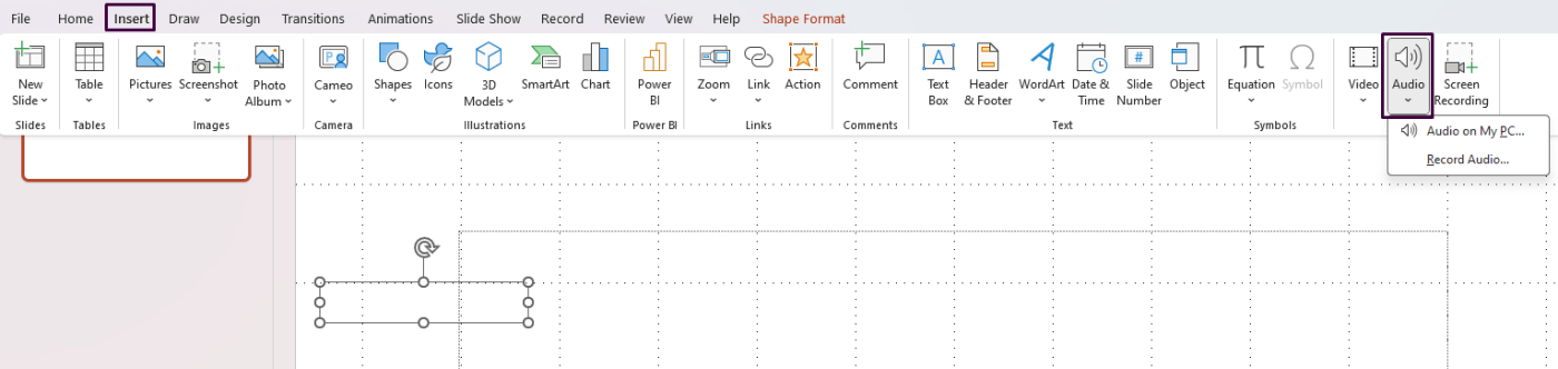 Sound Clip into a Slide in PowerPoint