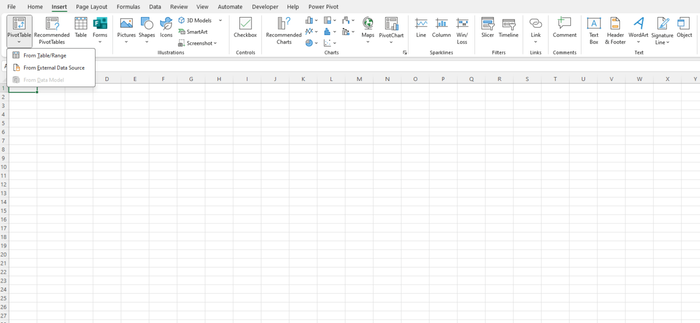 Large Data Sets in Excel