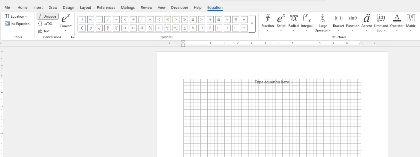 Word’s Equation Editor