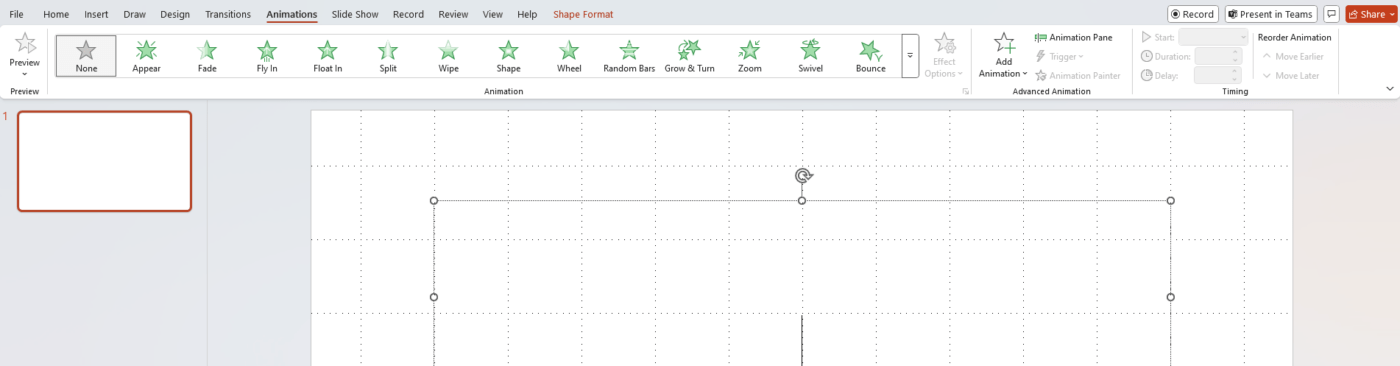 Timeline in Microsoft PowerPoint